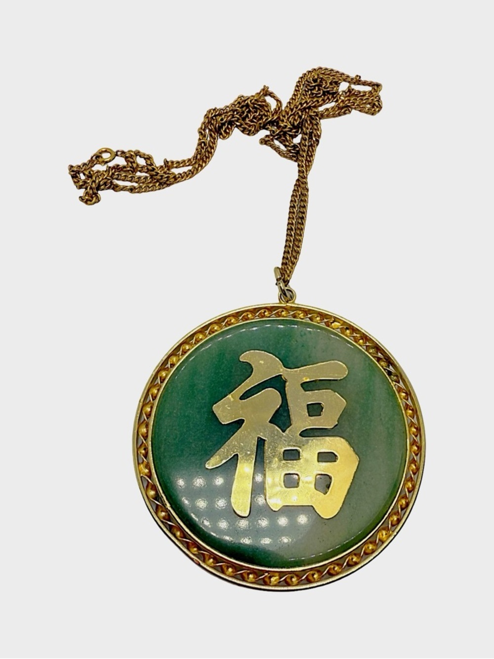 Gold-Tone Green Jade Enamel Bird Pendant Necklace - Elegant Women's Jewelry - Picture 4 of 4